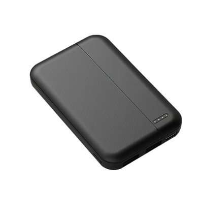 Powerbank - 5000mAh, sort, komplett med kabel