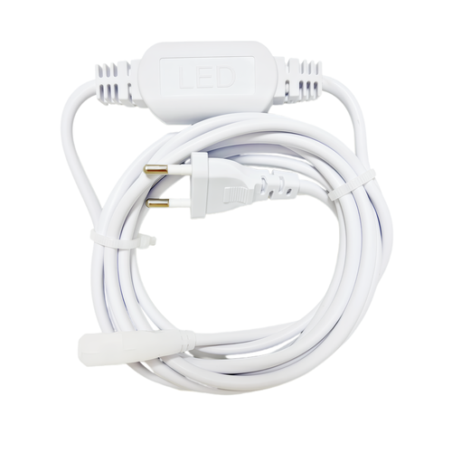 3 m plugg til 230V LED stripe Neon COB - 3 meter ledning, Inkl. endestykke, 230V