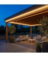5m 9W/m vanntett slim COB strip - 230V, IP67, 296 LED/m, selvklebende, opptil 50m