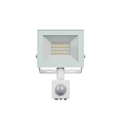 20W lyskaster med sensor - Hvit, IP44, PIR sensor, 230V, Spectrum