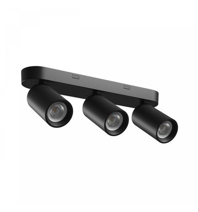 Taklampe med 3 spotter, GU10 - Sort, IP20 innendørs, uten lyskilde