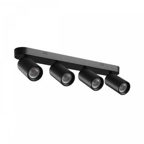 Taklampe med 4 spots, GU10 - Sort, IP20, uten lyskilde