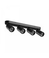 Taklampe med 4 spots, GU10 - Sort, IP20, uten lyskilde