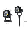 6W LED hage lampe - Svart, med spyd, IP65, 12-24V