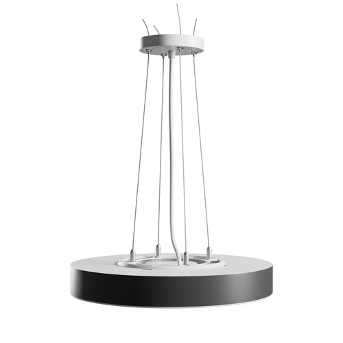 Nymphea Optima taklampe 24W - CCT, 230V, 120°, IP20, Ø300x50mm, hvit, svart, rund