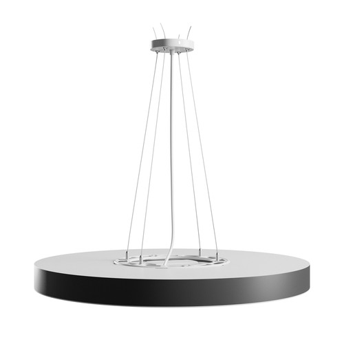 Nymphea Optima taklampe 65W - CCT, 230V, 120°, IP20, Ø600x50mm, hvit, svart, rund