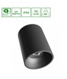 LED takspot, justerbar watt - Utenpåliggende, 14W-27W, IP44, RA90, UGR19, 5 års garanti, sort