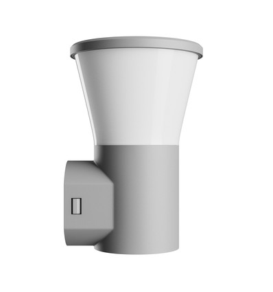 Stella vegglampe 6W GU10 - rund, CCT, 230V, 270°, IP44, IK08, 155x160x230mm, grå, fasadelampe