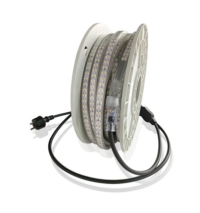50m LEDlife arbeidslys LED strip på trommel - 230V, IP68, 168 LED/m, 9W/m, 1200 lm/m