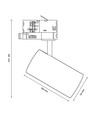 Sort 8W skinnespot 3i1 - CCT, spredning 25°, 3-faset, Spectrum