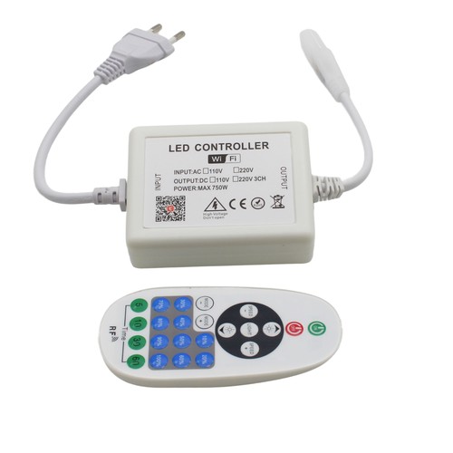 230V WiFi Smart Home dimmer - Inkl. endestykke, til 230V (Slim COB), minnefunksjon, maks 50 m
