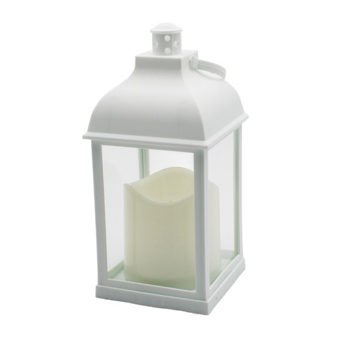 LED lykt - Hvit, firkantet, batteri, IP54 innendørs/utendørs