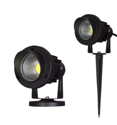6W LED hage lampe - Svart, med spyd, IP65, 12-24V