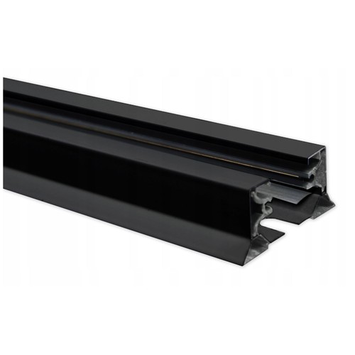 1 meter skinne til skinnespots - Sort, 1-faset, 1F2W, komplett med tilkobling og endestykke