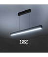 VT-7-44 LED pendelarmatur 40W - lineær, hengende, Samsung-chip, opp/ned system 3i1, svart hus