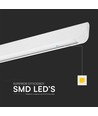 Vt-7-35 LED lampe 36W - lineær hengende opphengt, Samsung, diffusorplate type 3i1 hvit