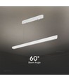 Vt-7-35 LED lampe 36W - lineær hengende opphengt, Samsung, diffusorplate type 3i1 hvit