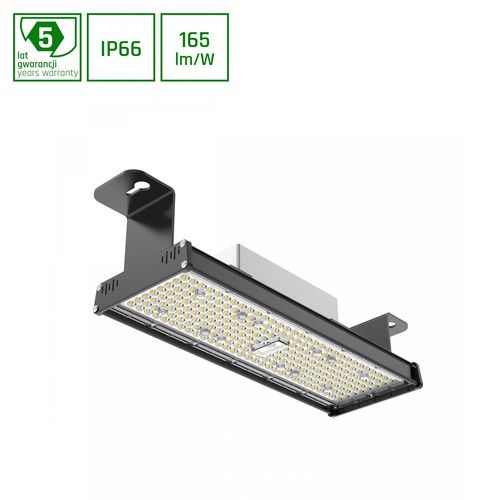 Liniar High Bay 75W, for hall gang - nøytral hvit, retningsbestemt, 60x90°, IP66, IK10, 1-10v dimbar