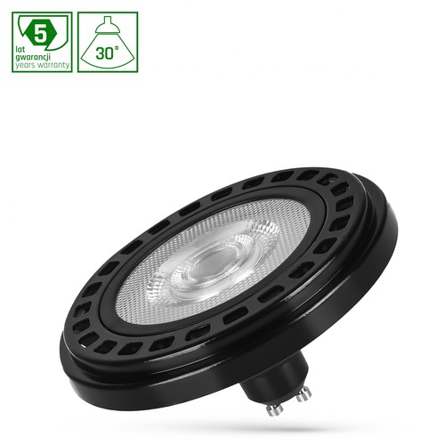 Ar111 LED 20W GU10 - 230V, cob, 30°, nøytral hvit, ra90, premium, svart, Spectrum