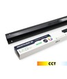 Trebetong/gips LED svart lysskinne 60 cm, CCT - 30W, Akustilight, innfelt, 24V