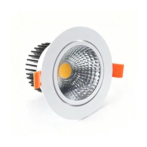 3W Ø8,5cm Downlight dimbar - 12V/24V, hull: Ø7,5 cm, mål: Ø8,5 cm, hvit kant