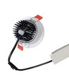 3W Ø8,5cm Downlight dimbar - 12V/24V, hull: Ø7,5 cm, mål: Ø8,5 cm, hvit kant