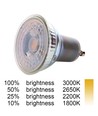 6W 3-faset dimbar GU10 DimToWarm skinnespot - Sort, 1800K-3000K, inkl. lyskilde