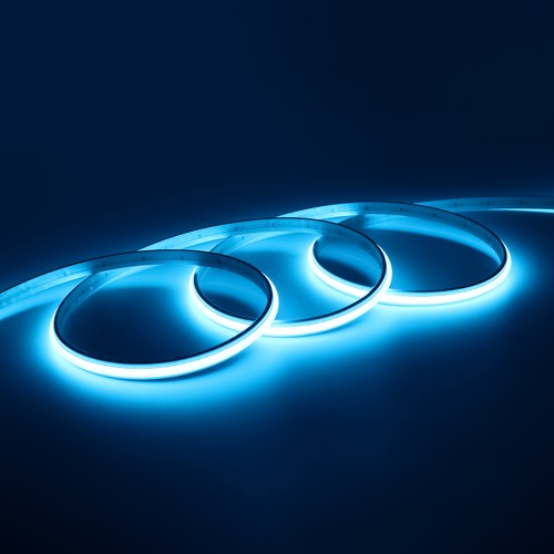 5m 9W/m Lyseblå Slim COB LED-strip - 24V DC, IP67, Dot-free, 240 LED/m