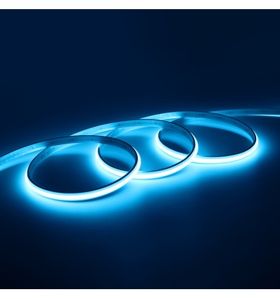 5m 9W/m Lyseblå Dot-free COB-LED stripe - IP20, 240 LED per meter, 24V, COB LED