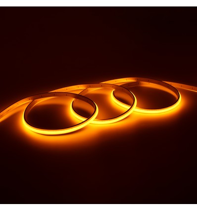 5m 9W/m Gul Dot-free COB-LED strip - 24V DC, IP67, 240 LED/m, 5 års garanti