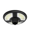10W Solara LED hagelampe med sensor - IP65, 1500lm, sort, rund, inkl. fjernkontroll og timer