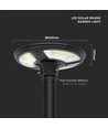 10W Solara LED hagelampe med sensor - IP65, 1500lm, sort, rund, inkl. fjernkontroll og timer