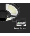 10W Solara LED hagelampe med sensor - IP65, 1500lm, sort, rund, inkl. fjernkontroll og timer