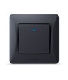 1-kanals bryter med indikatorlys - 86x86mm, IP20, sort