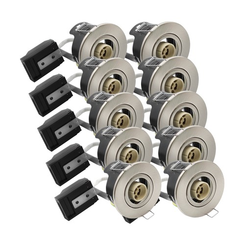 10 stk. GU10 Downlight - Satin nikkel, IP20