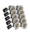 10 stk. GU10 innfellingsspot - Satin nikkel, IP20
