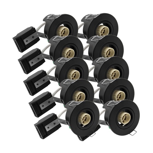 10 stk. GU10 Downlight - Sort, IP20