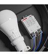 E27 Sløyfbar Sensorlampe - IP65, Ø30cm, Høyde: 9cm, Mikrobølgesensor, IK08, uten lyskilde