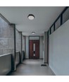 E27 Sløyfbar Sensorlampe - IP65, Ø30cm, Høyde: 9cm, Mikrobølgesensor, IK08, uten lyskilde