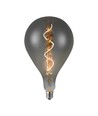 E27 4W LED filament spiralpære - A160, smoky glass, varm hvit
