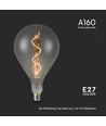 E27 4W LED filament spiralpære - A160, smoky glass, varm hvit