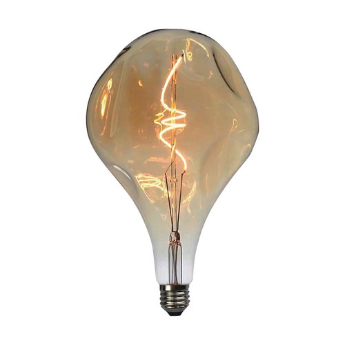 E27 4W LED Filament Spiral pære - A165, Amber glass, 2700K, 250lm, Ø16,5cm