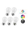 5 stk. Wifi LED-pære - 5W, Tuya/Smart Life, fungerer med Google Home, E27, G45