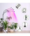 LEDlife vekstlys med stativ - Svart, 4 lamper, justerbar høyde, fleksible armer