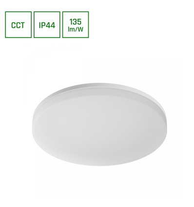 Ø330x53 mm Nymphea Fusion taklampe 20W/30W/40W LED - CCT, 230V, 120°, IP44, hvit