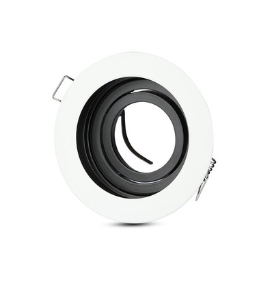 GU10 innbyggingsspot - Rund, hvit, aluminium, hull: Ø90 mm, mål: Ø100 mm, uten lyskilde