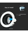 GU10 innbyggingsspot - Rund, hvit, aluminium, hull: Ø90 mm, mål: Ø100 mm, uten lyskilde