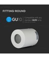 GU10 påbyggingsspot - Rund, hvit, Ø8,2cm, uten lyskilde