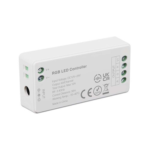 RGB WiFi controller til LED strips - 12V/24V, 12A, rekkevidde 30m, hvit
