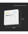 4-sone WiFi/WLAN touch panel til LED strips - 12V/24V, hvit, 86x86mm, til single color og CCT
